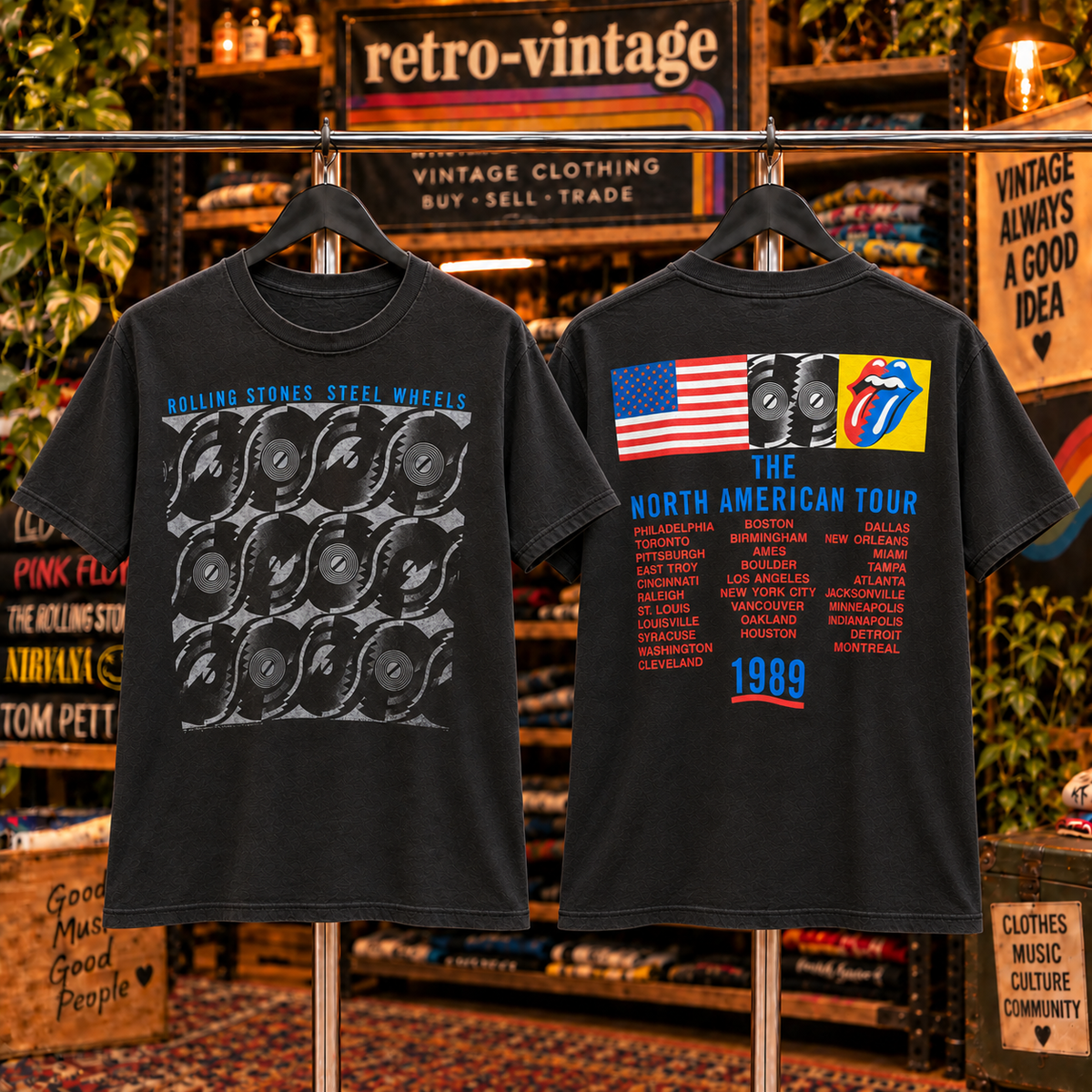 1989 Rolling Stones Steel Wheels T-Shirt